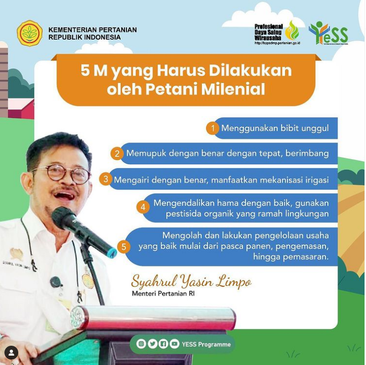 Galeri - Infografis, 5 M yang Harus Dilakukan Petani Milenial, Petani milenial