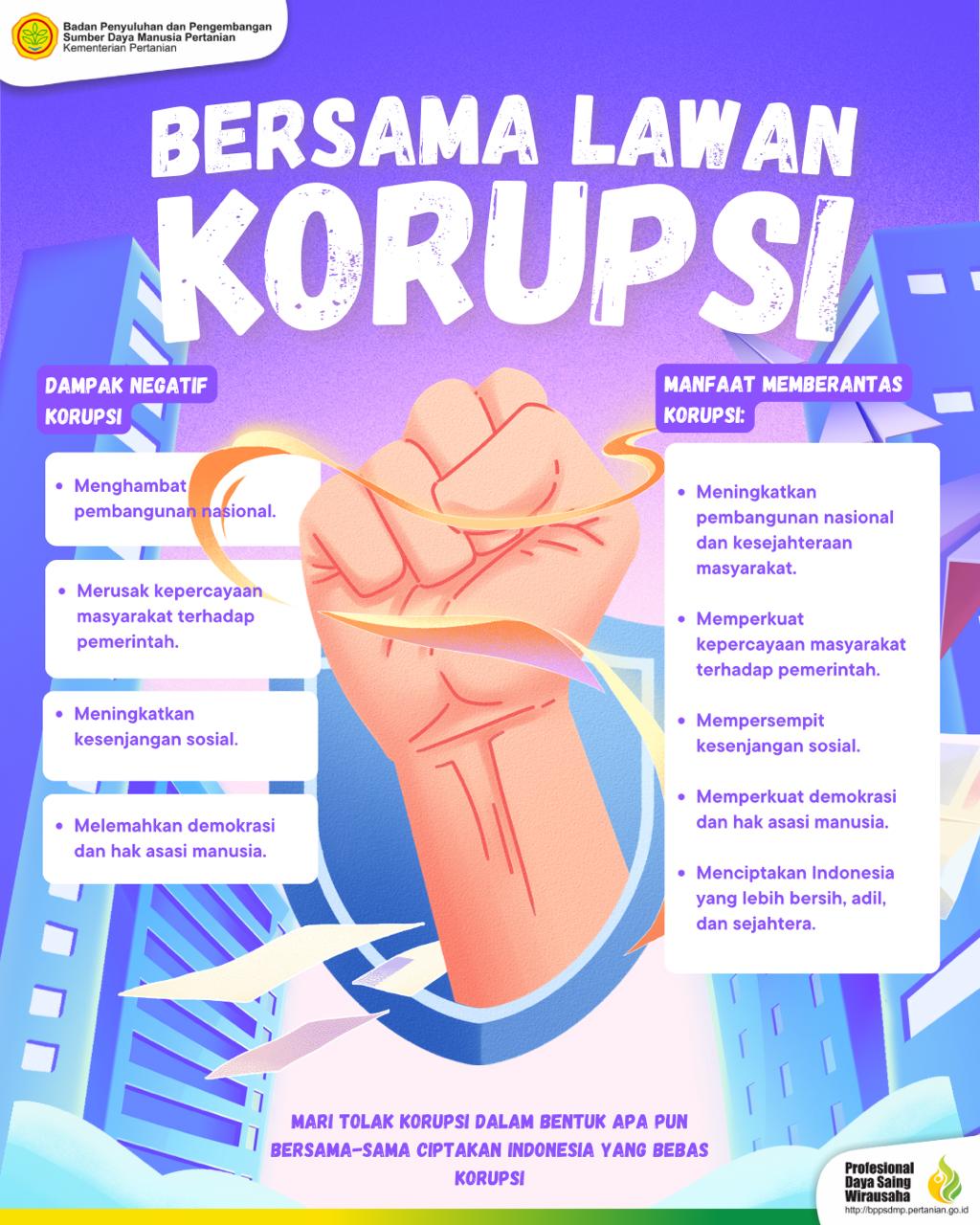 Galeri - Infografis, Bersama kita lawan korupsi!, Anti Korupsi