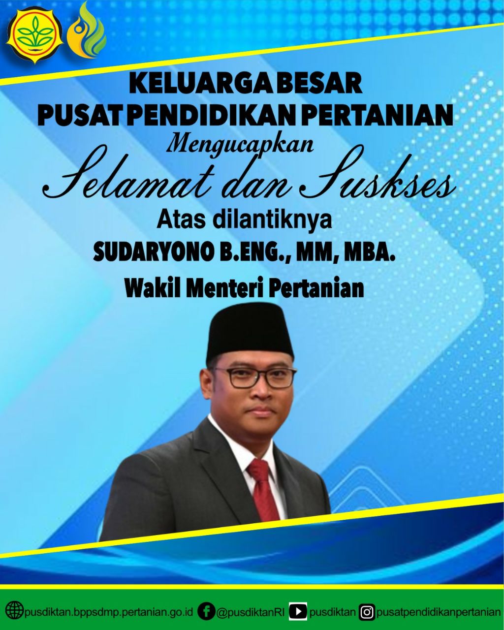 Galeri - Foto, Selamat dan Sukses Atas Dilantiknya Sudaryono B.Eng., MM, MBA, wakil menteri pertanian