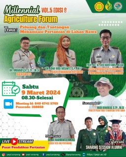 Webinar, Peluang dan Tantangan Mekanisasi Pertanian di Lahan Rawa, MAF,petani muda,Program YESS,lahan rawa